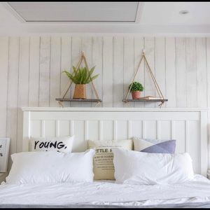 Bohemian Wooden Rope Shelves Set Of 2 *NEW